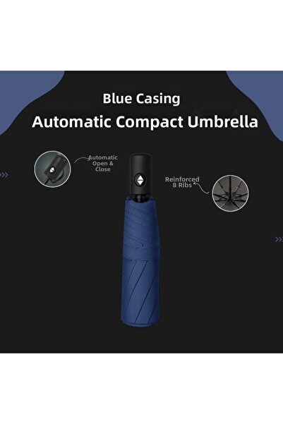 Epilons مظلة أوتوماتيكية مدمجة مع غطاء أزرق