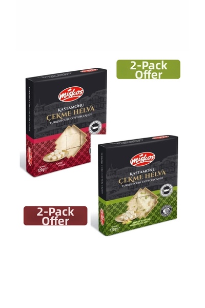 Miskos Pistachio Plain Halva |   2X120 Grams