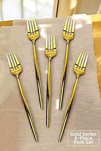 Berdina Home سلسلة ذهبية فاخرة - 6 شوكة نقود/مجموعة أدوات مائدة من الفولاذ ال...