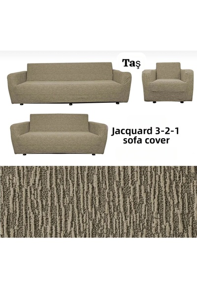 ARTUÇ Jacquard (3-2-1) Upholstery Seat Cover Without Skirt (Stone)