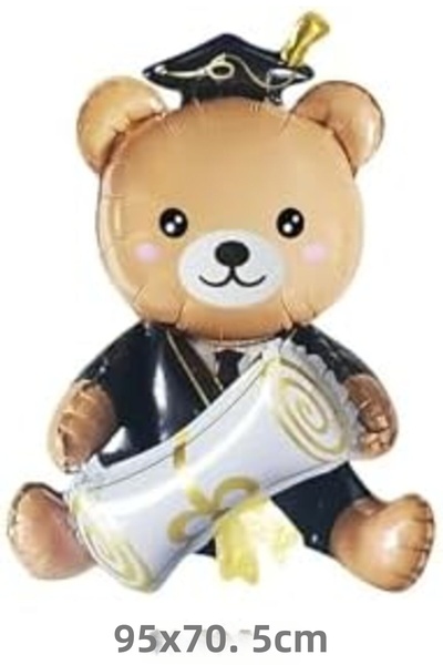 Nacario Nrcrioshop Graduation Foil Balloon with Diploma and Sitting Bear 1201248