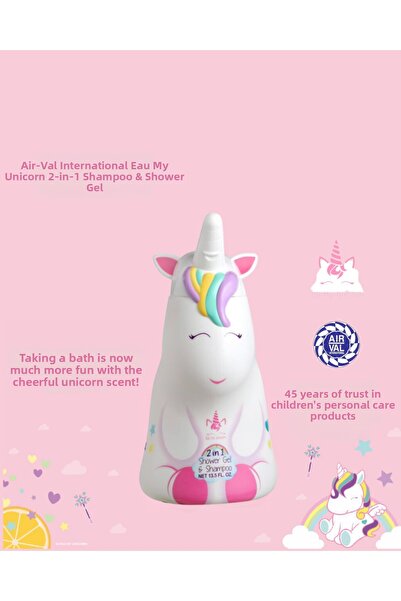 Air-Val جل الاستحمام والشامبو من أو ماي يونيكورن 2D 400 مل