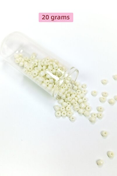 Royaleks 4 mm - 20 grame Mărgele de nisip din sticlă crem, dimensiune mare - ...