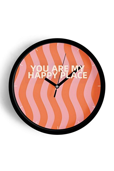 JHAAR Design modern cu litere - Ceas de perete „You Are My Happy Place” - 42 ...