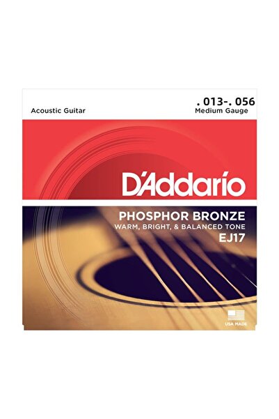 Daddario Комплект струни за акустична китара EJ17 Phosphor Bronze Medium 013-056