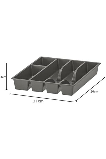 Nacario Nrcrioshop Smäcker Cutlery Box, Gray, 31 X 26 X 4 cm 1201248