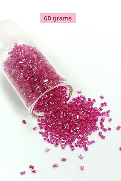 toyigoo Mărgele de sticlă tăiate 2mm - 60 grame - Roz închis transparent - BN...