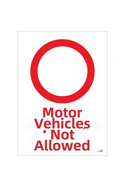 Ethab Ticaret لافتة تحذيرية ممنوع الدخول للسيارات بمحركات مقاس 25 × 35، الرمز...