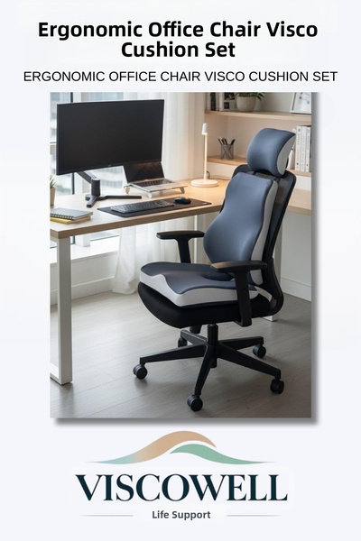 ViscoWell Visco Ergonomic Office Chair Cushion Set 100% Visco