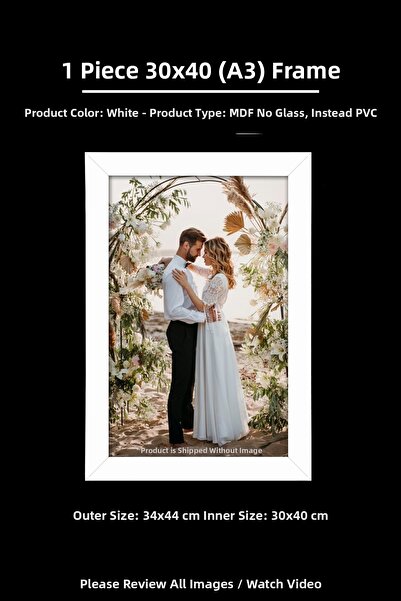 YEDİART 1 Piece 30X40 Frame - Mdf Frame - Photo Frame - A3 Poster Frame