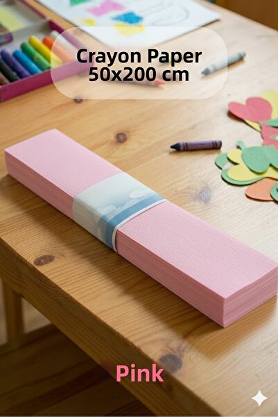 Minopi Pink crinkle paper 10-pack, colorful craft paper for school & kinderga...