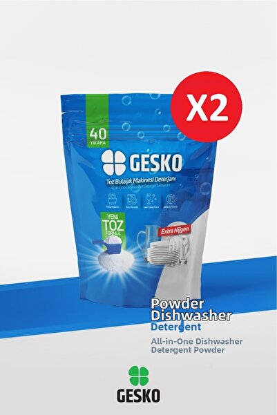 GESKO منظف غسالة الصحون المسحوقي الكل في واحد 80 غسلة مع مزيل الترسبات