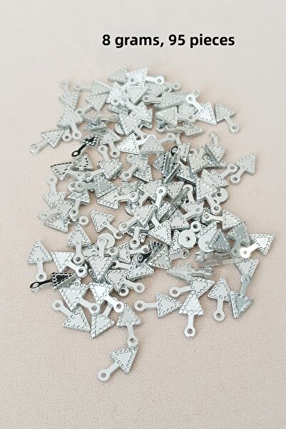 Royaleks Oya Abiye Brățară Colier Plastic Metalic Paiete Culoare Argintie 8 g...