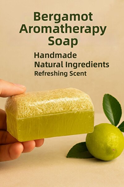 meliha hanım صابون البرغموت الطبيعي المصنوع يدويًا من ألياف اليقطين