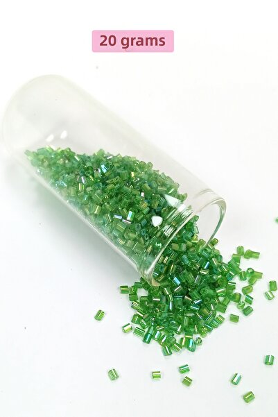 Mestore Mărgele de sticlă tăiate 2mm - 20 grame - Verde transparent -BNC307