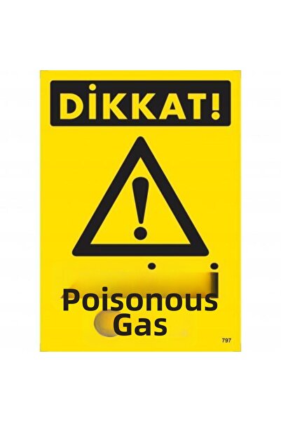 Ethab Ticaret Caution Toxic Gas Warning Sign 25x35 CODE:797