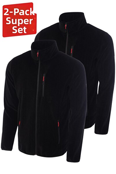 GHASSY CO. 2-Pack Pro Windproof 5-Pocket Outdoor Full Zip Fleece Jacket