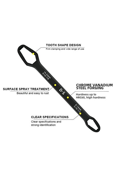 OSKA GLOBAL Universal Wrench Double-Head Multi-Function 6-22mm