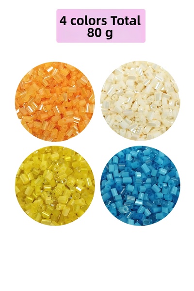 Royaleks Mărgele de sticlă tăiate 2mm - 4 culori - Total 80 grame - BNC443