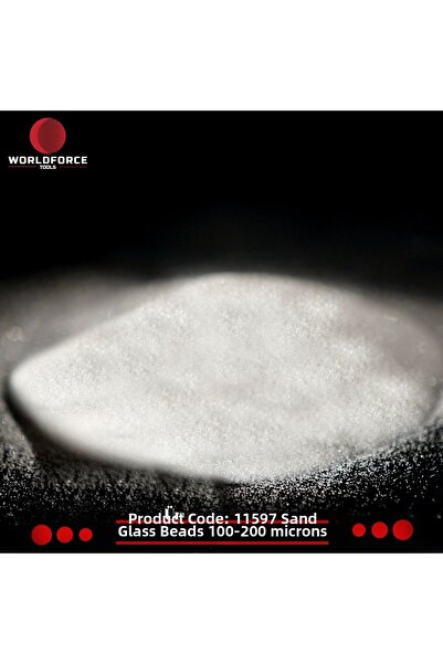 Worldforce رمل كروي زجاجي 25 كجم 100-200 ميكرون لآلة السفع الرملي