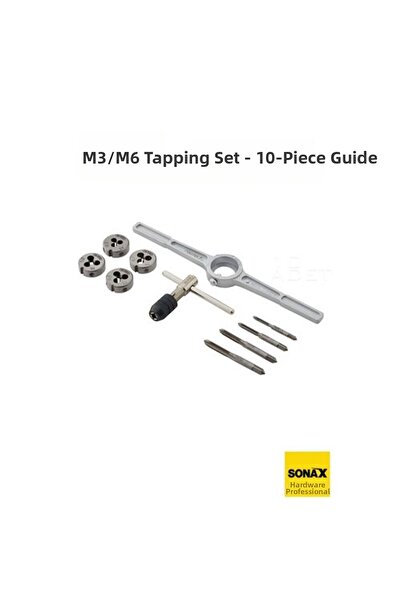 Skygo 10-Piece Thread Tap Set – Industrial Steel, Threaded Drill Bit