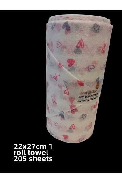 Akaworld منشفة العناية بالبشرة على شكل لفة بنمط قلب، مقاس 21.5 سم × 27 سم، تح...