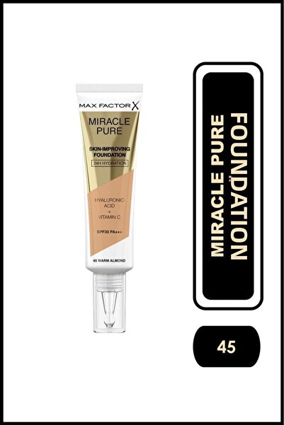 Max Factor Miracle Pure Foundation 45 Warm Almond