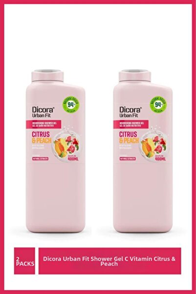 DICORA URBAN FIT Vitamin C Citrus & Apricot Flavored Shower Gel 400 ml X2 Pieces