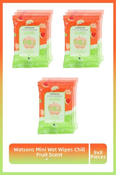 Watsons Mini Wet Wipes Chill Fruit Scented 3X8 Pieces
