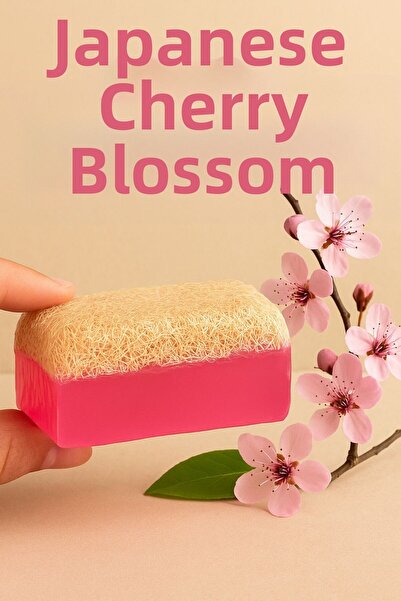 meliha hanım صابون طبيعي مصنوع يدويًا من ألياف اليقطين وزهر الكرز الياباني