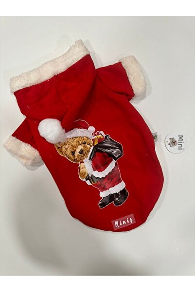 MİNİŞ PET BUTİK Miniş Xmas Santa Teddy Small-Medium Breed Dog Christmas Sweatshirt
