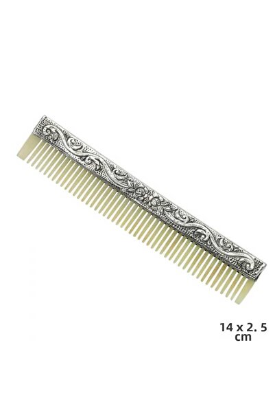 BlackCraft Modern Patterned Silver Plated Comb