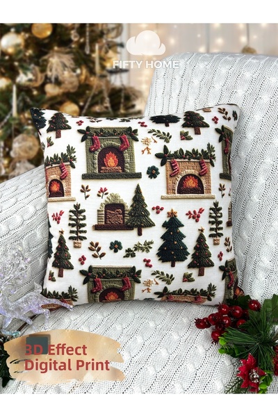 Fifty Home 1 HUSĂ KIRLENT 43x43 cm imprimare digitală pe două fețe Anul Nou C...