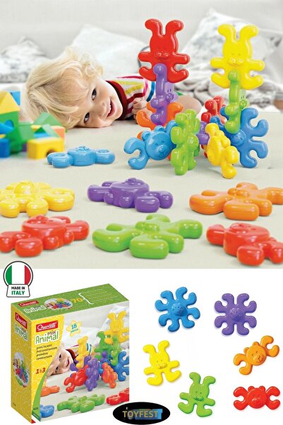 TOYFEST Educational Interlocking Animal Shaped Quercetti 18 Piece Children's Developmental Construction Game