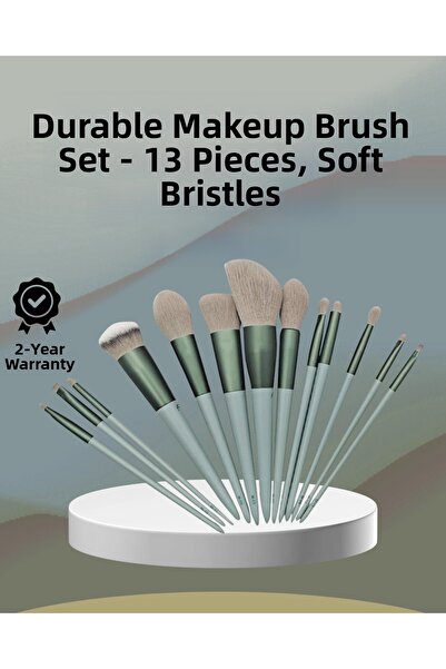 shopwave Soft Bristled Aesthetic Design 13-Piece Makeup Brush Set for Daily a...