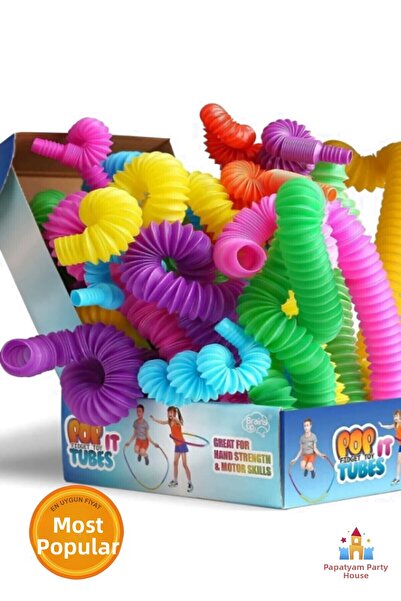 PapatyamPartiEvi مجموعة أنابيب بوب تيوبز المرنة (5 قطع) - لعبة أطفال، ملونة و...