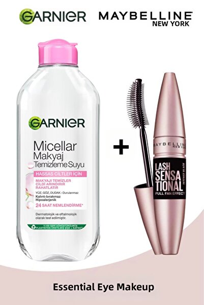 Maybelline New York Lash Sensational Intense Black Mascara + Garnier Micellar...