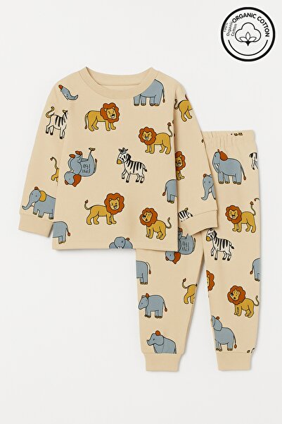 İYİBU Παιδικό σετ πιτζάμες από 100% βαμβάκι – Μοτίβο ζώων, άνετο και αναπνεύσιμο