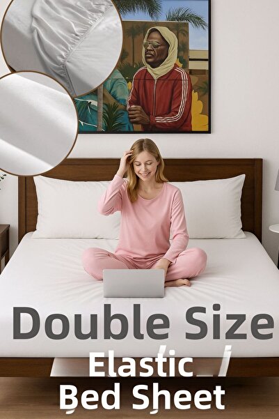 Dantelux Ranforce Cotton Fitted Sheet - Double Size (160 X 200 + 20 cm) - White