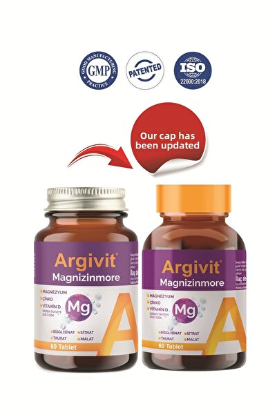 Argivit Magnizinmore المغنيسيوم والزنك وفيتامين د - 60 قرصًا