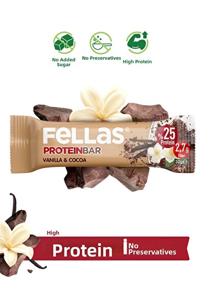 Fellas بار بروتين بنكهة الفانيليا والكاكاو (32 جرام) × 12 قطعة