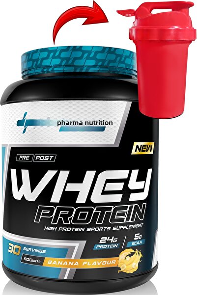 Pharma Nutrition بروتين مصل الحليب 900 جرام مسحوق بروتين بنكهة الموز 24 جرام ...