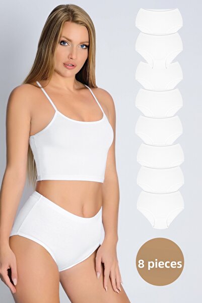 AUW Cotton Ribbed Elasticated Bato Panties 8-Pack