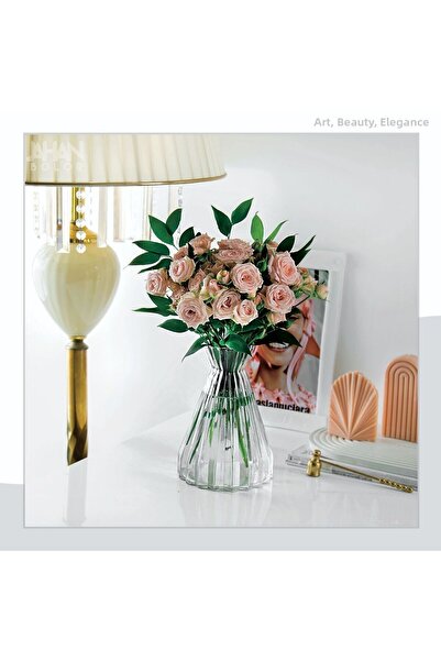 Amentes مزهرية شفافة - زجاج مزخرف