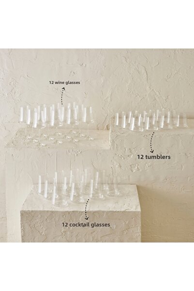 Bella Maison Shape Glass-Goblet Set 36 pcs Natural