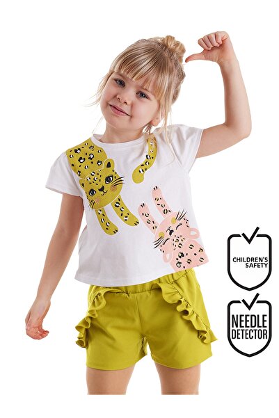 Denokids Muzip Cats Frilly Girl's Summer T-Shirt Shorts Set