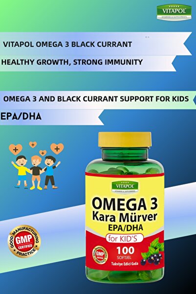 Vitapol Omega 3 Black Blue for Kids for Kids 100 Softgels