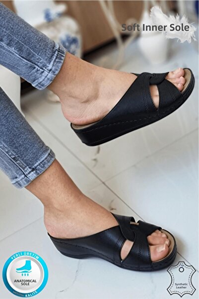 Neon Shoes شبشب نسائي من Putu بتصميم متقاطع مريح للاستخدام اليومي لتقويم العظام للأم في منتصف العمر، شبشب للمنزل والخارج