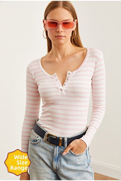 Olalook Pink Ribbed Thick Camisole Blouse - BLZ- 19000588
