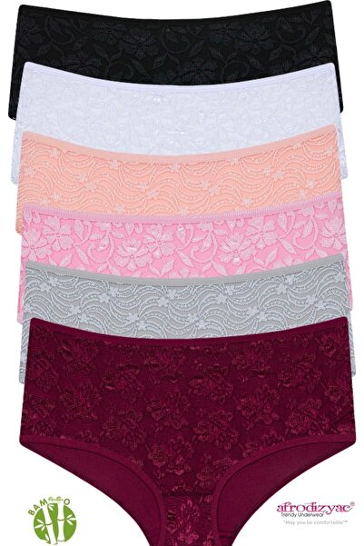 Afrodizyac تصميم مخصص مكون من 6 قطع - باتو من الخيزران مع دانتيل عالي الخصر، فائق النعومة ومرن